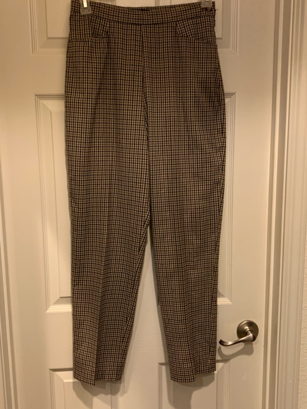 Women’s High-Waist Houndstooth Trousers - Black & Cream